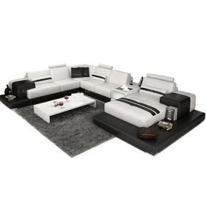 Design Modern U Shape Corner Sofa Italian Leather White Sofa