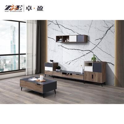 Elegant Living Room Furniture Set Modern Design Wooden Coffee Table Set TV Cabinet