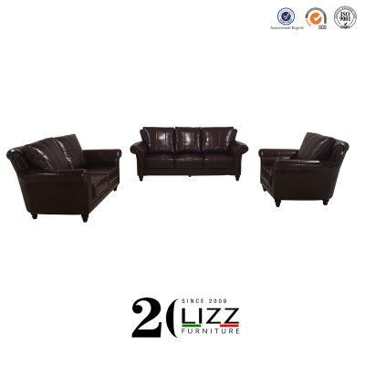 American Rustic Furniture Genuine Leather Living Room Sofa Set