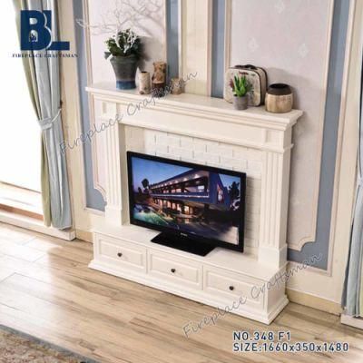 New Model Wood TV Stand Mantel Hotel Furniture Fireplace (348)