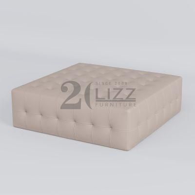 European Luxury Home Living Room Stool Funriture Modern Luxury Geniue Leather Ottoman with Big Size