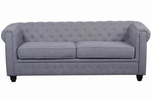 Chesterfield Sofa 3 Seater &amp; 2 Seater in Dark Grey Fabric