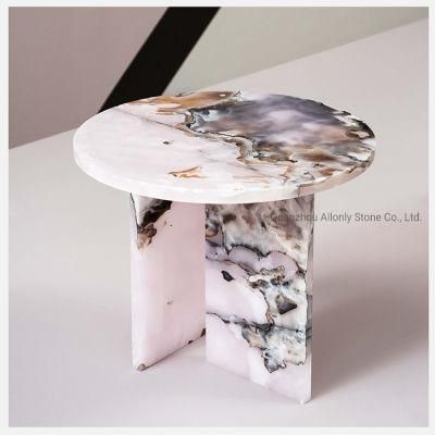 Luxury Home Furniture Design Natural Onyx Side Coffee Tables