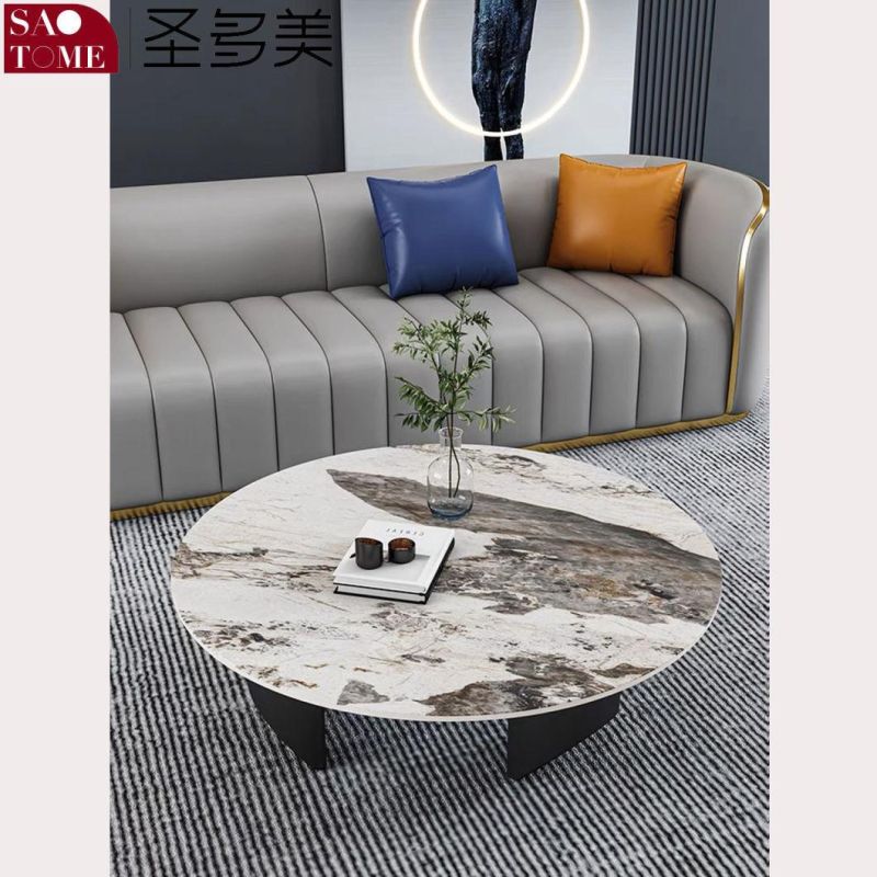 Slate Top and Metal Feet Coffee Table for Living Room