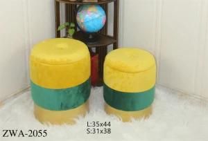 New Design Colorful Veltvet Stool Ottoman