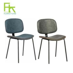 Modern Home Furniture PU Restaurant Chairs Vintage Design Iron Dining Chair