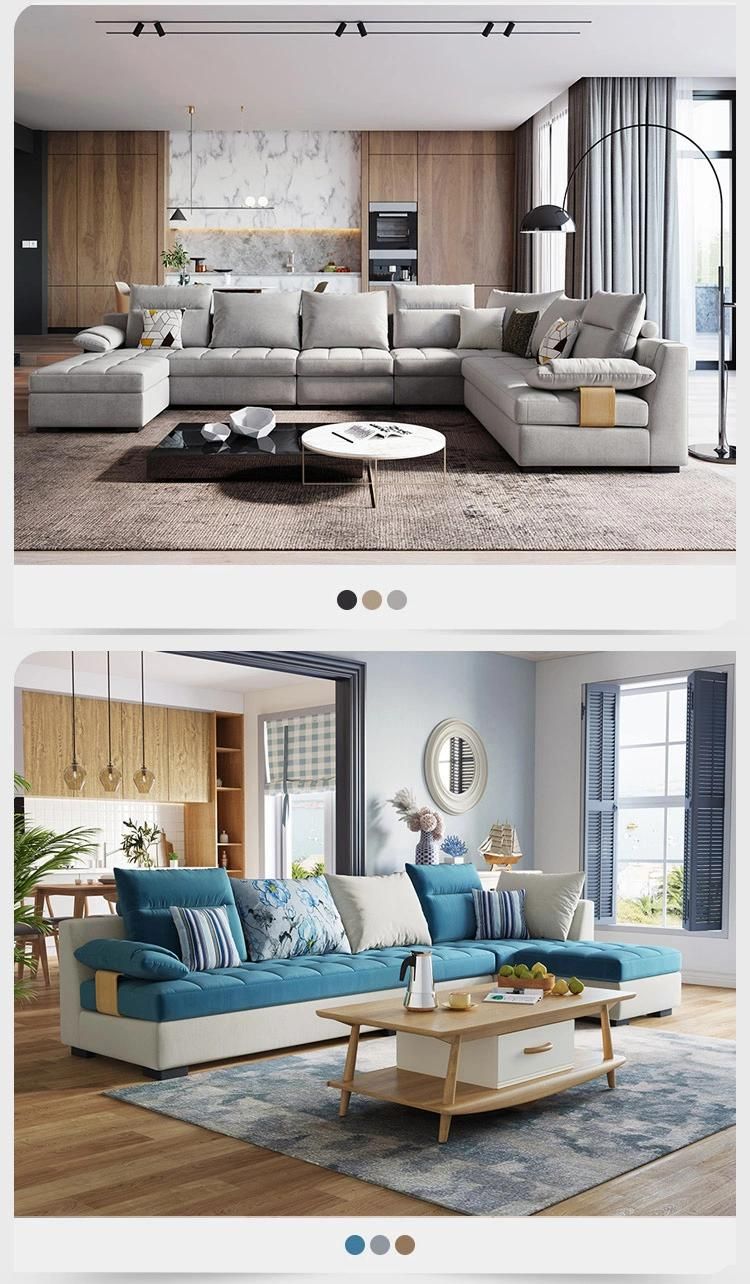 Linsy New Modern Sectional China Fabric Sofa Set 996