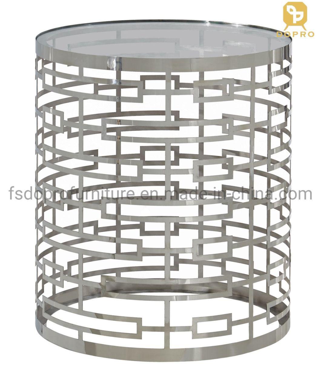 Glass Table Customized Laser Cutting Luxury Home Living Room Side End Table-Fa13