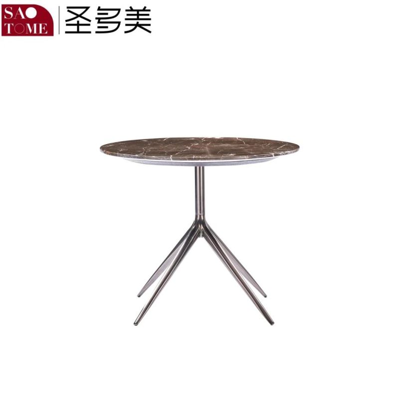 European Style Simple Hotel Family Living Room Rock Plate Elliptic Table