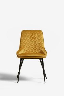Velvet Yellow with Backrest Furniture Restaurant Hotel Wedding Dining Chair