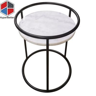 Factory Directly Wholesale Round White Marble Bedside Table