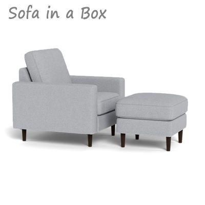 Luxury Contemporary Casual Wood and Fabric Steel Leg Armchair for The Living Room