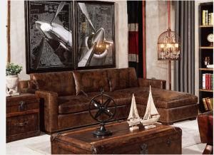 Brown Color Restaurant Hotel Furniture Leather Sofa Sets Design