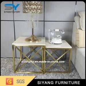 Luxury Stainless Steel Golden Painting Small Coffee Table