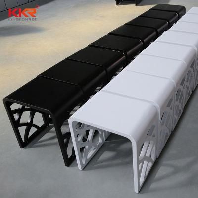 Black Matt Solid Surface Stone Bathroom Stools Benches