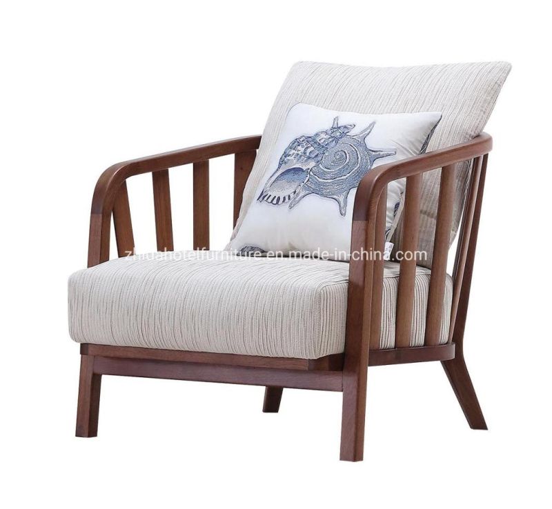 Walnut Wooden Frame Modorn Hotel Bedroom Living Room Chair