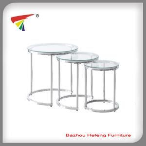 Newest Design Round Nesting Glass Coffee Table (CT074)
