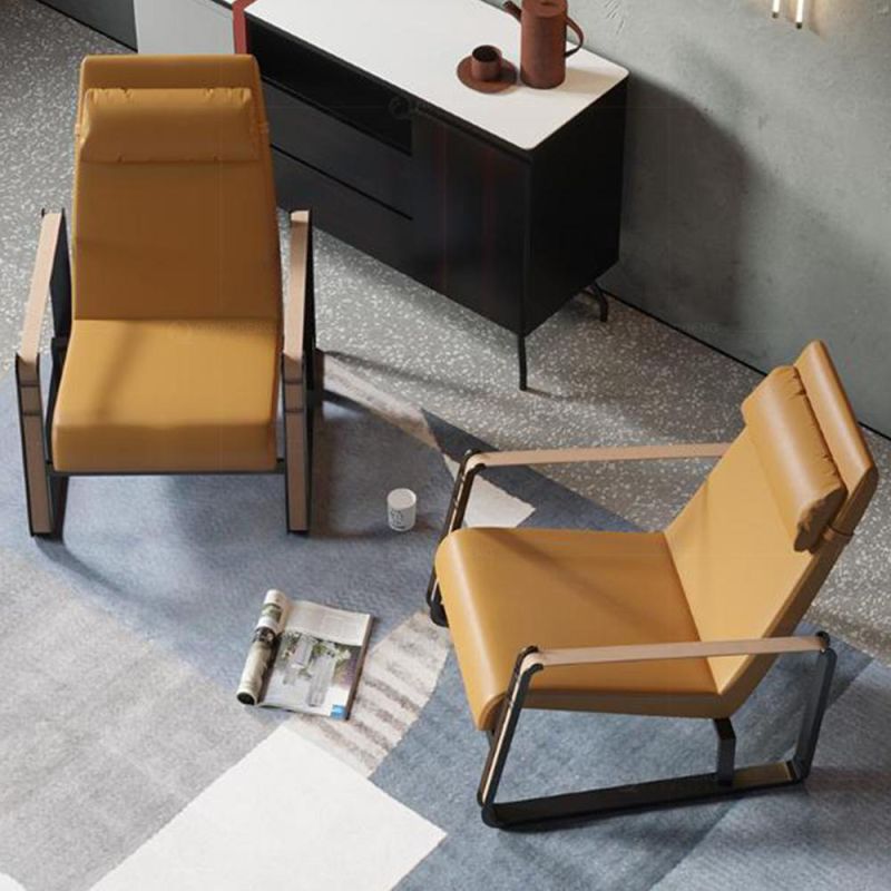 Contemporary Industrial Armchair Brown Modern Accent Living Room Chair