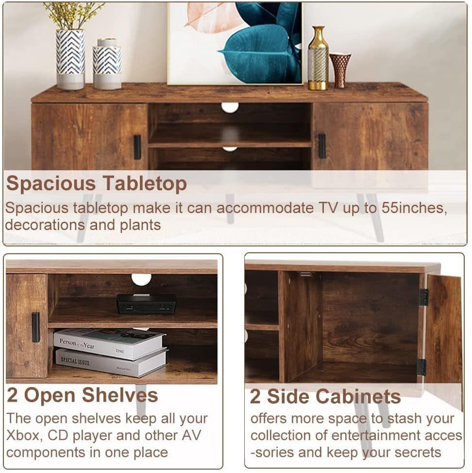 Modern TV Stand TV Cabinet TV Console with 2 Storage Cabinet for Living Room