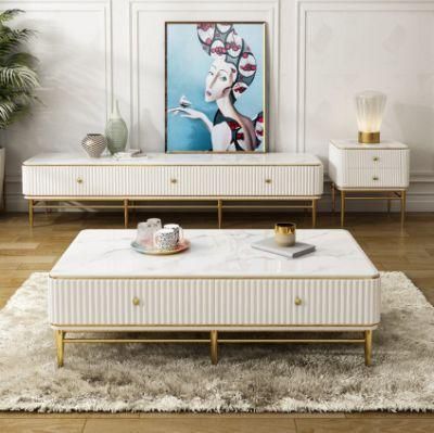 Modern Furniture Large Living Room Marble TV Stand Cabinet