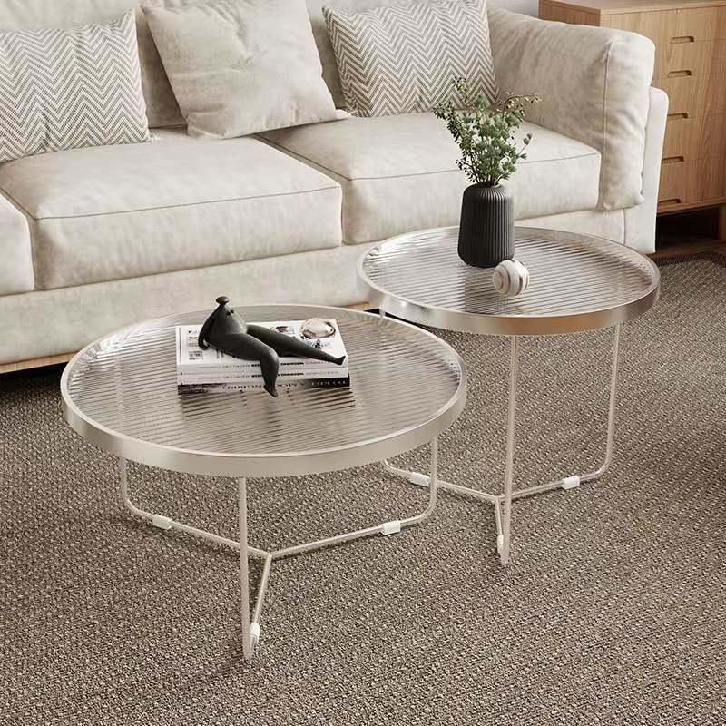 Nordic Modern Light Luxury Oval Tempered Glass Top Coffee Table