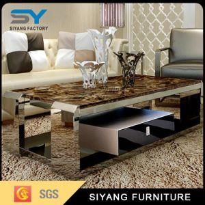 Modern Home Furniture Industrinal Coffee Table Natural Marble Coffee Table