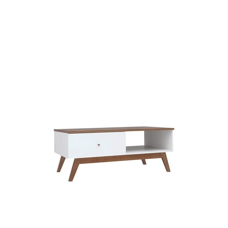 Two Color Wooden Coffee Table with a Drawer