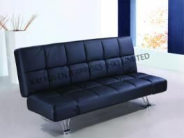 Black PVC Folded Modern Home Furniture Sofa Bed