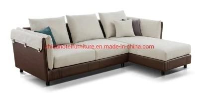 Modern Leather Reception Section Living Room Furniture Sofa with Fabric Leather Cover