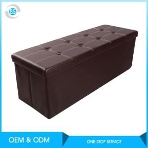 Waterproof Foldable Leather Surface MDF Storage Ottoman/Box Bench