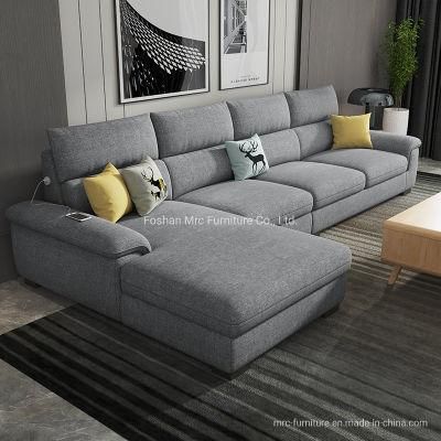 High Quality Home Simple Designs Fabric Cloth Material Corner L Shape Sectional Living Room Sofa Furniture