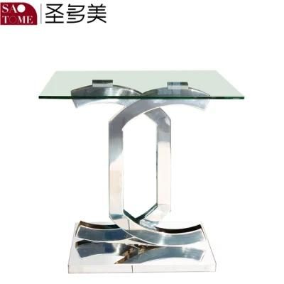 Living Room Furniture Simple Transparent Glass End Table