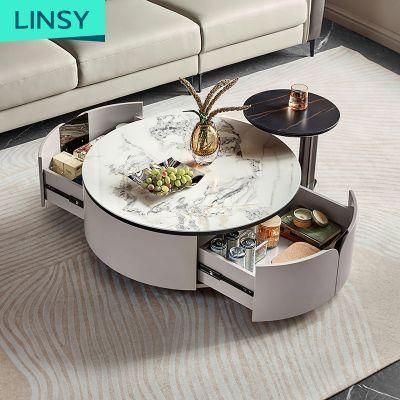 Linsy Luxury White Marble Coffee Table Ll1m