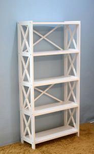 A5010 White Color Bookshelf, Cheap Finished Bookshelf in Living Room, Wooden Book Cases
