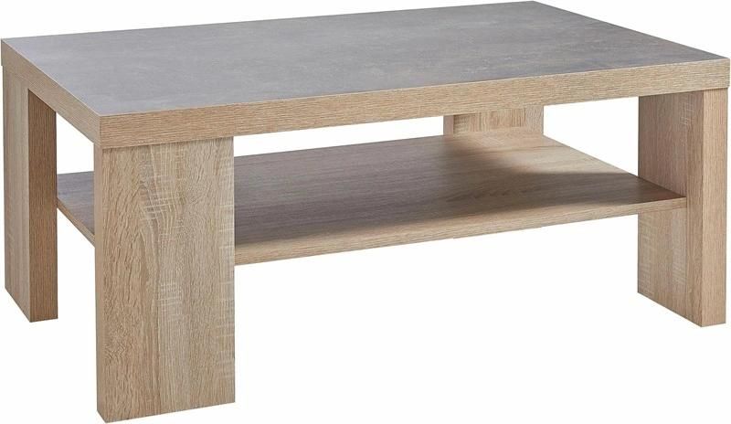 Wooden Coffee Table with a Base for Living Room