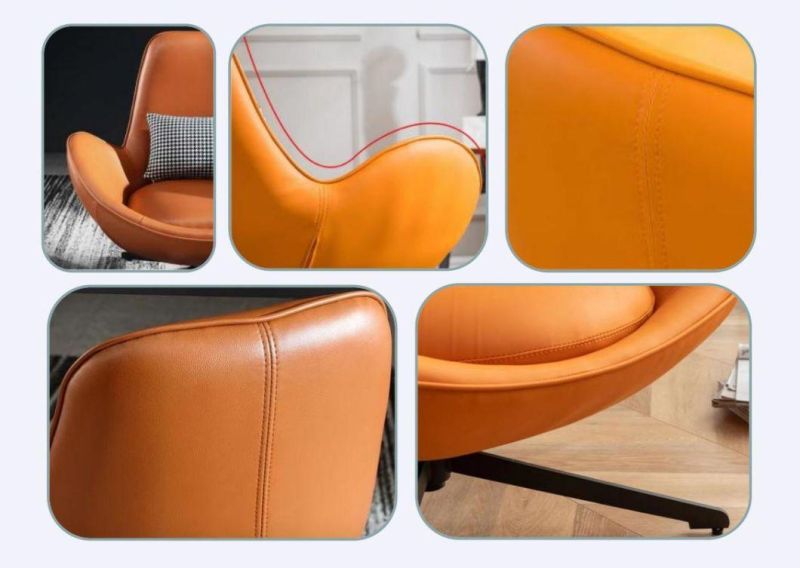 Zode Italian Hotel Home Furniture Office Modern Simple Designer Living Room Single Seater Leisure Swivel Leather Sofa Chair