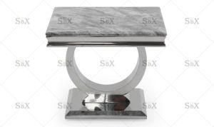 Stainless Steel Table with Artificial Marble Lamp Table/Side Table/End Table for Living Room