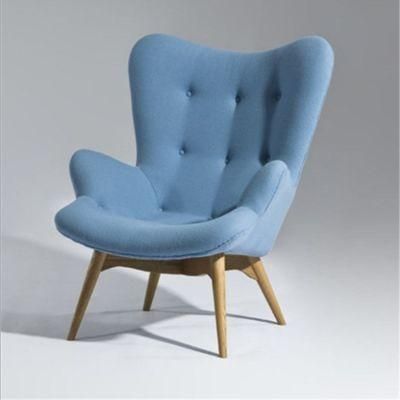 Modern Hotel Furniture Nordic Solid Wood Leg Home Flower Armchair Living Room Milano Fabric Sofa