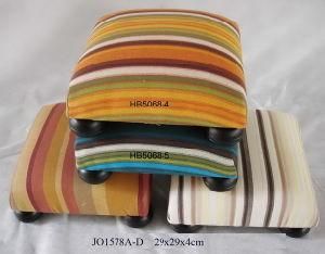 En71 Cheap Competitive Stripe Fabric Footstool Footstep