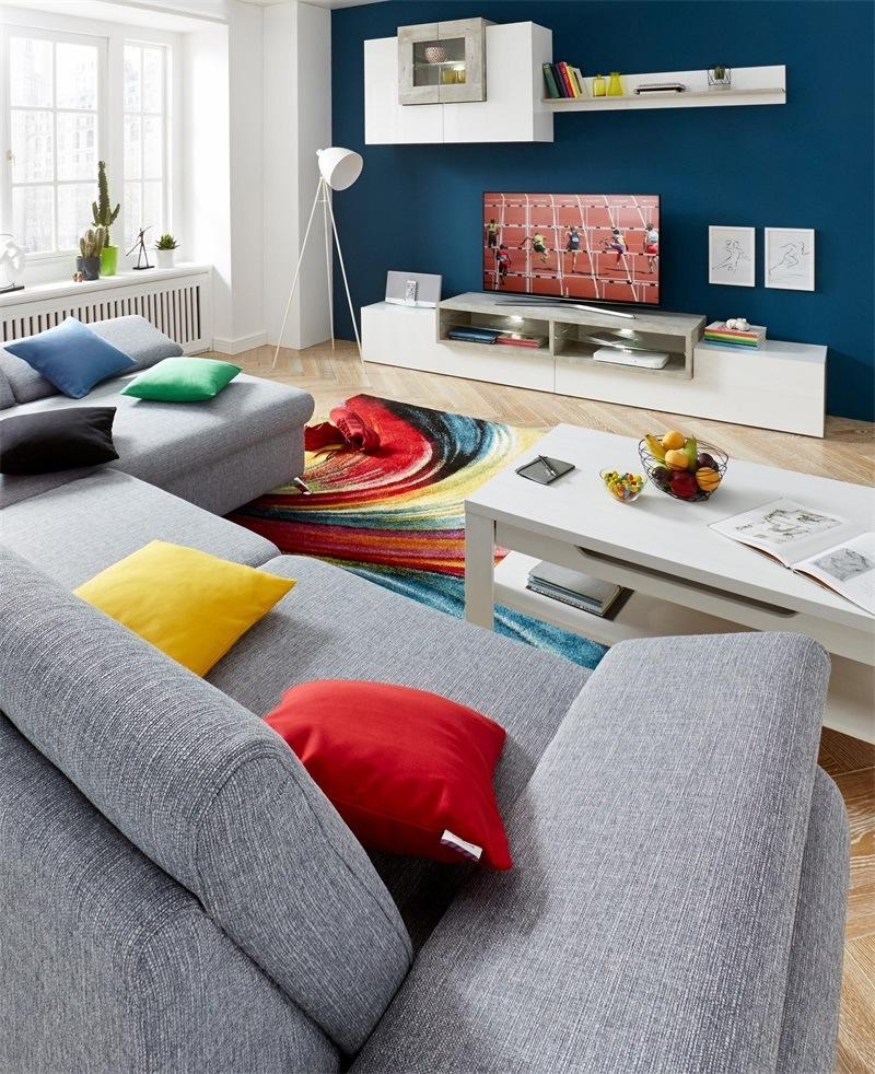 White Two-Layer Wooden Coffee Table with a Drawer