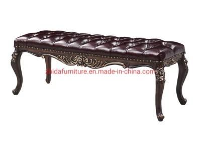 Genuine Leather Antique Style Modern Wooden European Style Wooden Stool