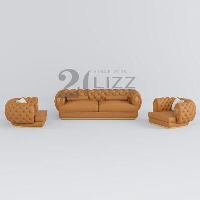 Wholesale High End European Sectional Living Room Sofa Set Modern Italian Leather Floor Sofa with Single Sofa