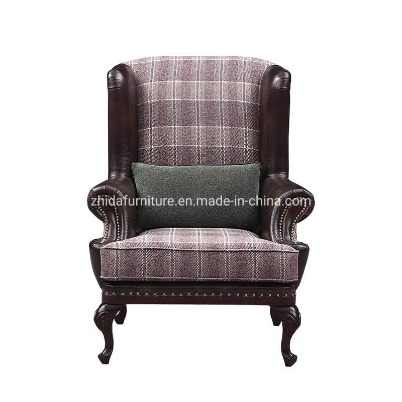 American Style Leather Cover Fabric Living Room Chair Bedroom Hotel Chair