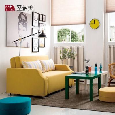Family Living Room Double Multifunctional Folding Fabric Sofa