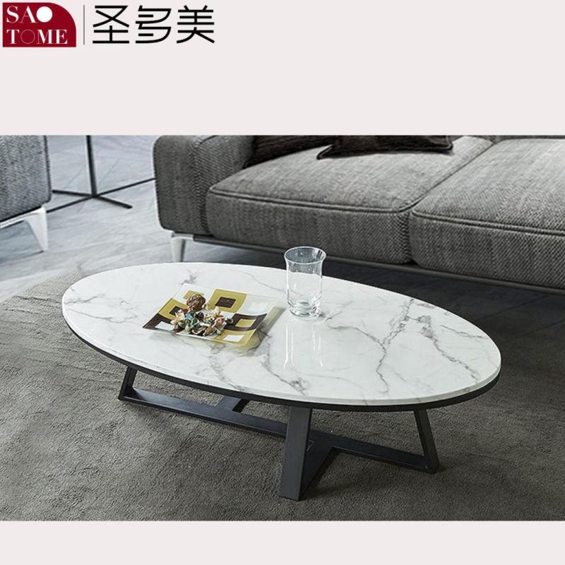 Modern Simple Luxury Living Room Furniture Walnut Water Drop-Shaped Solid Wood Coffee Table