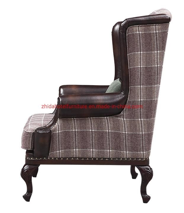 European Style Solid Wood Hotel Lobby Reception Restaurant Living Room Chair