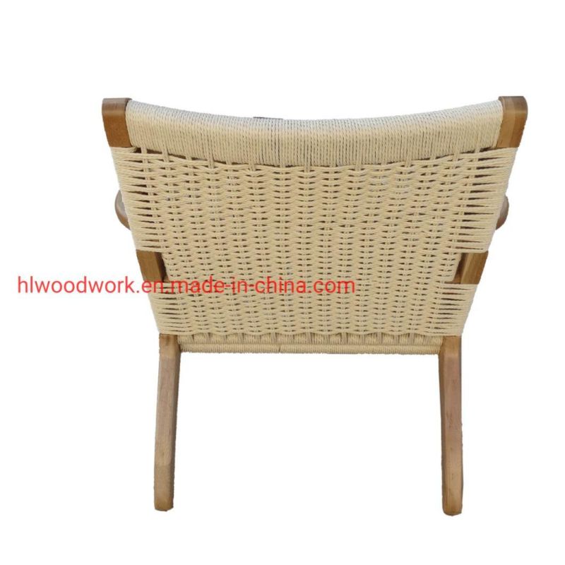 Saddle Chair Rope with Arm Leisure Chair Armchair Natural Ashwood Frame Natural Rope Coffee Shop Armchair Outdoor Armchair Living Room Armchair Garden Furniture