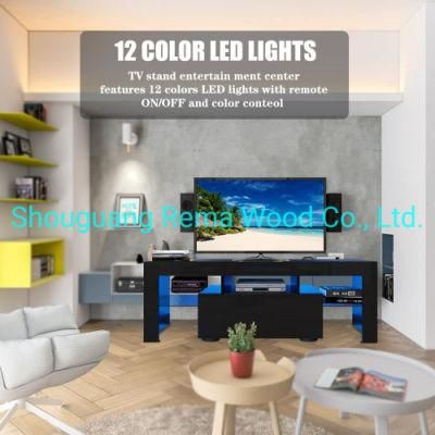 Modern Style TV Stand TV Cabinet Console Table with LED Light for Living Room