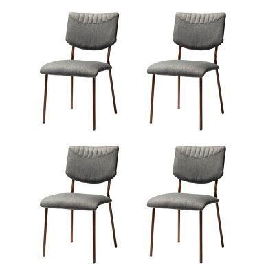 Best Seller Low Price Modern Design Metal Legs Velvet Fabric Upholstered Dining Chairs for Dining Room on Sale
