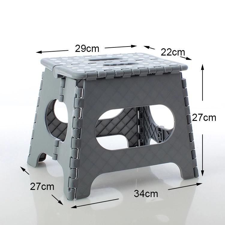 Double Handle 27 High Plastic Home Folding Stool